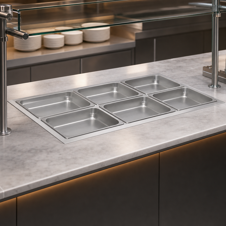 Product image #3 for Hatco Drop-In Modular/Ganged Heated Well with Drain and Auto-Fill, 1 Full-Size Pan Capacity