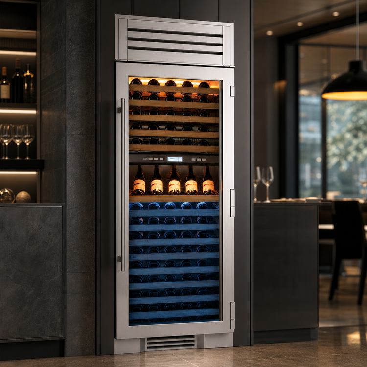 Product image #4 for True Residential Dual-Temperature One-Section Commercial Wine Cooler, 150-Bottle, Stainless Steel, Left-Hinged Glass Door