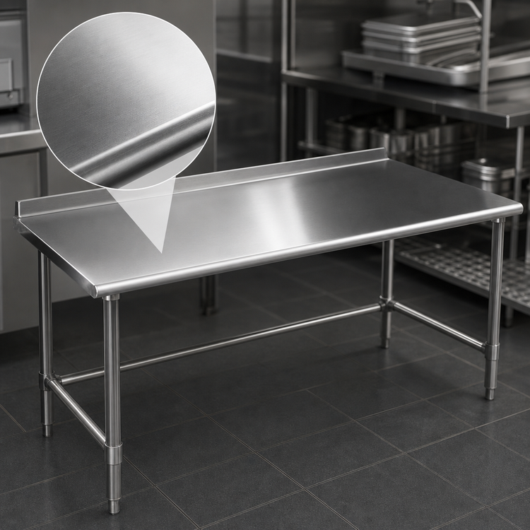 Product image #3 for Eagle Group Budget Series 60" x 30" Stainless Steel Work Table with 1-1/2" Rear Up-Turn