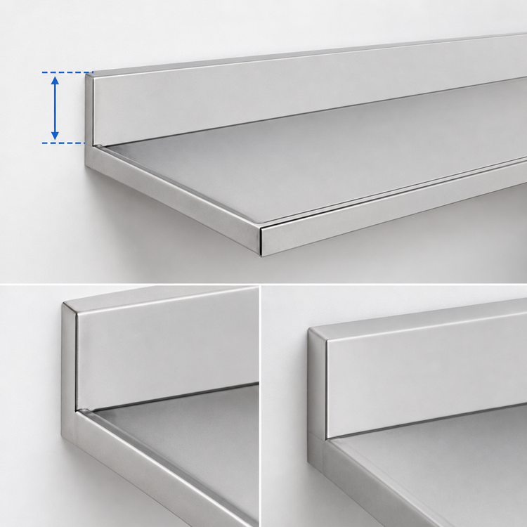 Product image #3 for Advance Tabco VCTF-243 36-Inch x 25-Inch Stainless Steel Countertop with 5-Inch Backsplash