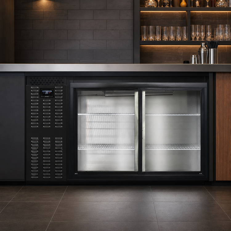 Product image #3 for Continental Refrigerator BB59NSGD 59" Black Back Bar Cooler with Sliding Glass Doors