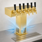 Thumbnail image #3 for Perlick Corporation 3780-5BTF 5-Faucet Air-Cooled Countertop Tee Beer Tower, Stainless Steel with Tarnish-Free Brass Finish