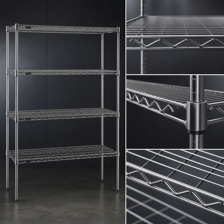 Product image #3 for Red-i-Pak 5-Tier Wire Shelving Unit, 60W x 24D x 63H, Stationary, Pewter Gray Epoxy Finish