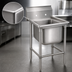 Thumbnail image #3 for Advance Tabco Regaline Spec-Line 94 Series Commercial 1-Compartment Sink, 24 x 24 x 14 Bowl, 14 Gauge 304 Stainless Steel, 11-Inch Splash