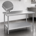 Thumbnail image #3 for Spec-Master Marine Series Flat Top Stainless Steel Work Table with Adjustable Galvanized Undershelf, 120W x 36D