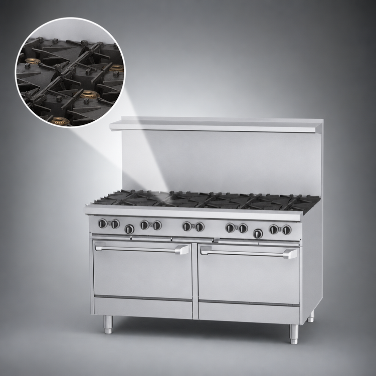 Product image #3 for Garland US Range U Series 60-Inch Gas Restaurant Range with 10 Open Burners, Standard Oven, and Storage Base