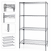 Thumbnail image #3 for Quantum Chrome-Plated Wire Shelving Starter Kit, 36 x 14 x 54 Inches, 4-Shelf, 600-800 lb. Capacity