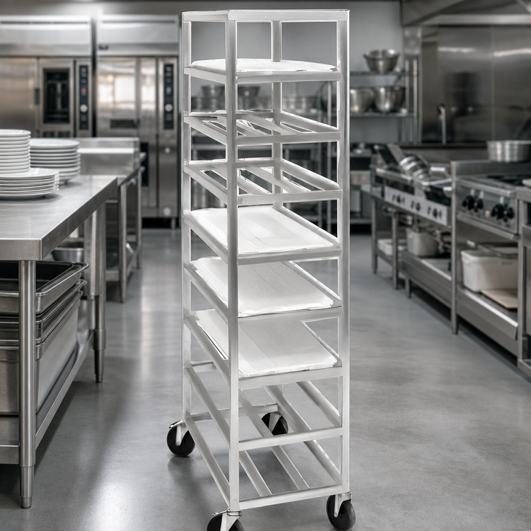 Product image #3 for Extra Heavy-Duty Universal Aluminum Platter Rack, 7 Shelves, End-Load, 16.5 x 33 x 64 Inches