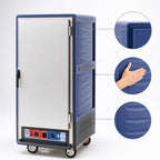 Thumbnail image #3 for Metro C5 Insulation Armour C537-CLFS-U-BU 3/4-Height Mobile Heated Holding & Proofing Cabinet, Blue, 14-Sheet/26-Hotel Pan Capacity