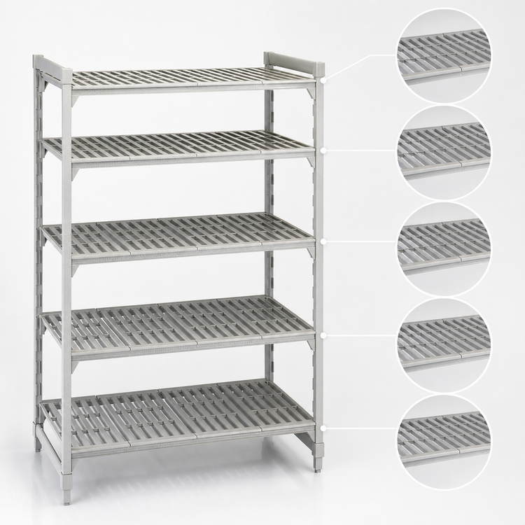 Product image #4 for Cambro Camshelving Premium 5-Shelf Vented Stationary Starter Unit, 24" D x 60" L x 84" H