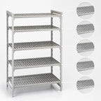 Thumbnail image #4 for Cambro Camshelving® Premium CPU246084V5PKG 5-Shelf Vented Polypropylene Shelving Unit, Stationary Starter, 24" D x 60" W x 84" H