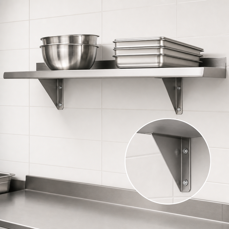 Product image #3 for Advance Tabco Special Value Series 36"W x 12"D Wall-Mounted Stainless Steel Shelf