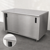 Thumbnail image #3 for Advance Tabco Special Value Economy Cabinet Base Enclosed Work Table with Sliding Doors, 120 x 24 Inches, 16-Gauge 304 Stainless Steel Top