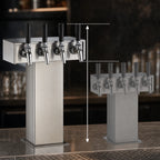 Thumbnail image #3 for Perlick Corporation 4006-4B2 Extra-High 4-Faucet Glycol-Cooled Countertop Tee Draft Beer Tower, Stainless Steel