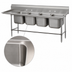 Thumbnail image #3 for Advance Tabco Regaline 4-Compartment Sink with Left-Hand 36-Inch Drainboard, 16 x 20 Bowls, 14-Gauge 304 Stainless Steel