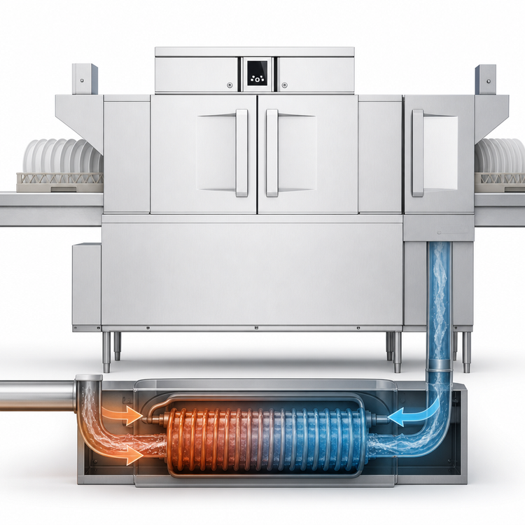 Product image #3 for Hobart CL86-DWR High Temperature Rack Conveyor Dishwasher with Drain Water Energy Recovery