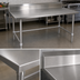 Thumbnail image #3 for John Boos Stallion 120-Inch x 36-Inch Stainless Steel Work Table with 5-Inch Backsplash and Safety Edge