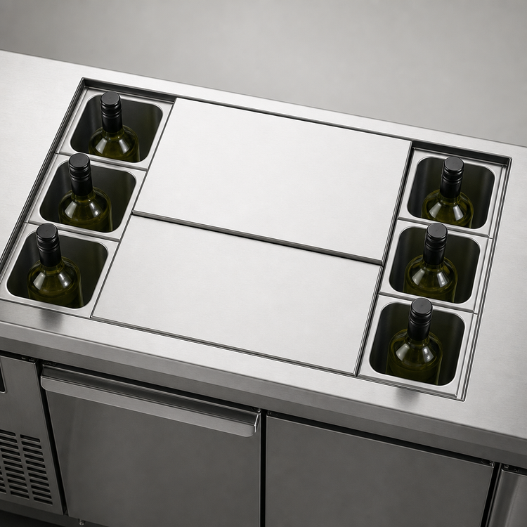 Product image #3 for Top Shelf 48-Inch Underbar 6-Bottle Bottle Well and Ice Chest Cover Assembly