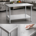 Thumbnail image #3 for Eagle Group Budget Series 60-Inch x 30-Inch Flat Top Work Table with 430 Stainless Steel Top and Adjustable Galvanized Undershelf