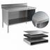 Thumbnail image #3 for John Boos Enclosed Base Stainless Steel Work Table with Open Front, 144 x 24 Inches, 14-Gauge Top, 5-Inch Backsplash