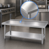 Thumbnail image #3 for Advance Tabco 60-Inch x 24-Inch Stainless Steel Equipment Stand with Adjustable Undershelf