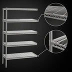 Thumbnail image #3 for Eagle Group Valu-Master A5-74-1824V 5-Tier Wire Add-On Shelving Unit, 24W x 18D x 74H, Pewter Gray Epoxy