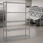 Thumbnail image #3 for Eagle Group Redipak 5-Tier Wire Shelving Unit, 60 Inch W x 18 Inch D x 74 Inch H, Stationary, Pewter Gray Epoxy Finish