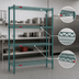 Thumbnail image #3 for Eagle Group Valu-Gard 4-Tier Stationary Wire Shelving Starter Unit, 72 x 24 x 74 Inches, Green Epoxy