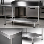 Thumbnail image #3 for John Boos CDT4-LS48SSK Stainless Steel Dishtable Undershelf, 41-5/8"W x 24-1/8"D, 14-Gauge 300 Series, Adjustable Feet
