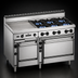 Thumbnail image #3 for Bistro 60-Inch Commercial Gas Restaurant Range with 6 Open Burners, 24-Inch Griddle, Standard Oven, and Cabinet Base