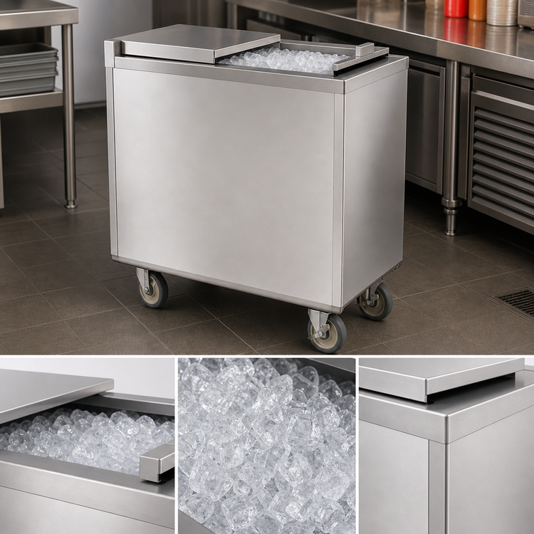 Product image #3 for Eagle Mobile Ice Caddy, 50 lb Capacity, 304 Stainless Steel, Fully Insulated