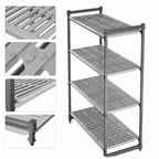 Thumbnail image #3 for Cambro Camshelving® Basics Plus CBU216064V4580 4-Tier Stationary Shelving Unit, 60"W x 21"D x 64"H, Brushed Graphite