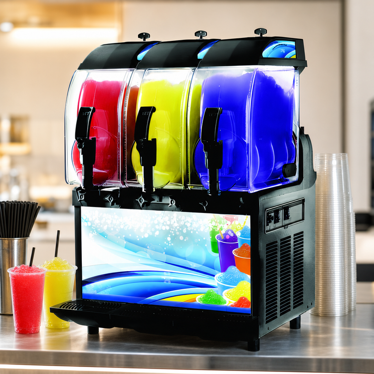 Product image #3 for Crathco I-PRO 3M Countertop Frozen Granita Dispenser with Light Panel, 3 Insulated Bowls