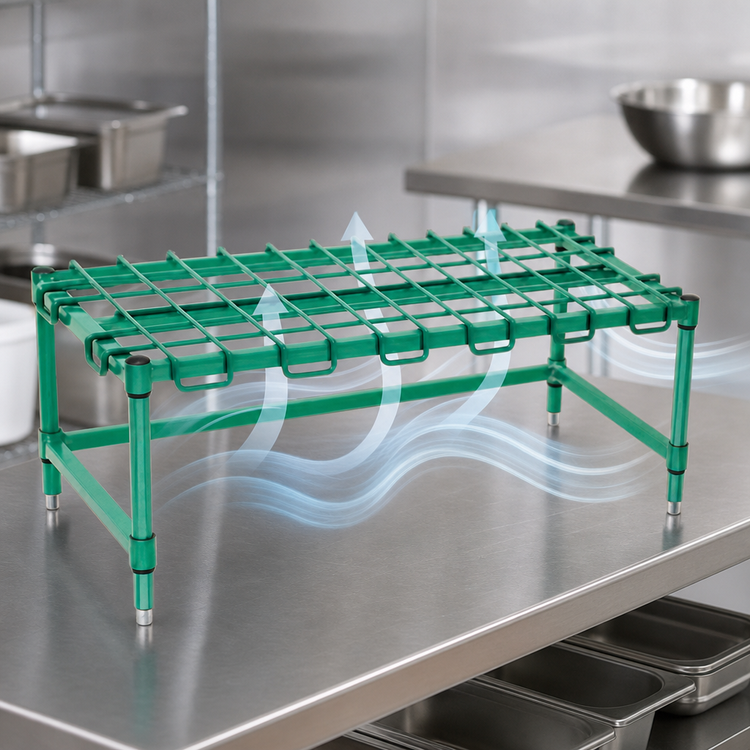 Product image #3 for EagleGard Blue-Green Hybrid Epoxy Wire Dunnage Rack, 60 x 24 x 14 Inches, 1,000 lb Capacity