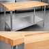 Thumbnail image #3 for John Boos 48-Inch x 30-Inch Northern Hard Rock Maple Wood Top Work Table with Stainless Steel Base and Adjustable Undershelf