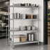Thumbnail image #3 for Heavy Duty Stationary 4-Tier Chrome Wire Shelving Unit, 60 x 21 x 74 Inches, 800 lb Capacity