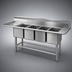 Thumbnail image #3 for Eagle Group Spec-Master FN Series Four-Compartment Stainless Steel Sink with 36-Inch Left-Hand Drainboard