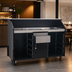 Thumbnail image #3 for Deluxe 63-Inch Indoor Portable Bar with Right Locking Cabinet and Stainless Steel Work Surface