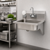 Thumbnail image #3 for Eagle Group Wall-Mount Lavatory Hand Sink with Gooseneck Faucet, Soap Dispenser, and Basket Drain