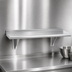 Thumbnail image #3 for Advance Tabco 84 Inch x 15 Inch Wall-Mounted Stainless Steel Shelf, 430 Satin Finish, Bullnose Edge