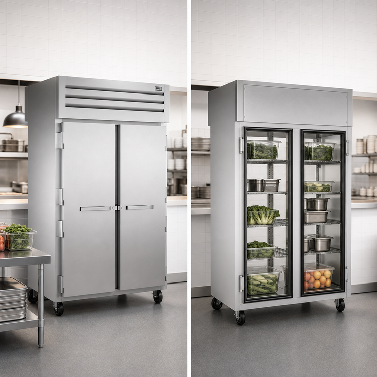 Product image #3 for True SPEC SERIES Two-Section Pass-Thru Reach-In Refrigerator with Stainless Steel Front Doors and Glass Rear Doors