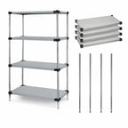 Thumbnail image #3 for Quantum WRS4-63-2136SS Solid Stainless Steel Shelving Starter Kit, 4 Shelves, 36"W x 21"D x 63"H