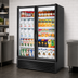 Thumbnail image #3 for True Full-Length 2-Section Glass Door Refrigerated Merchandiser, 8 Shelves, Black