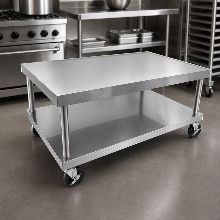 Product image #3 for Vulcan 49-Inch Wide Stainless Steel Equipment Stand with Undershelf and Casters