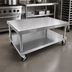 Thumbnail image #3 for Vulcan 49-Inch Wide Stainless Steel Equipment Stand with Undershelf and Casters