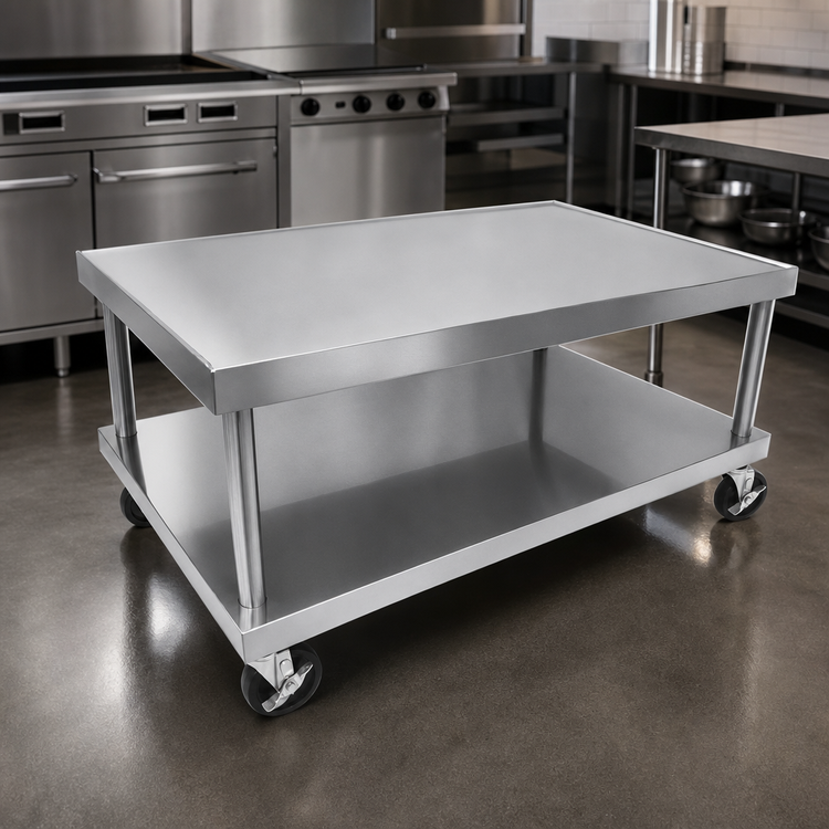 Product image #3 for Vulcan 37-Inch Wide Stainless Steel Equipment Stand with Undershelf and Casters