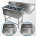 Thumbnail image #3 for John Boos Pro-Bowl 2-Compartment Stainless Steel Sink with Right Drainboard, 62-3/16 Inches