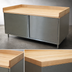Thumbnail image #3 for BK Resources 72-Inch x 36-Inch Wood Top Chef Table with Cabinet Base and Hinged Doors