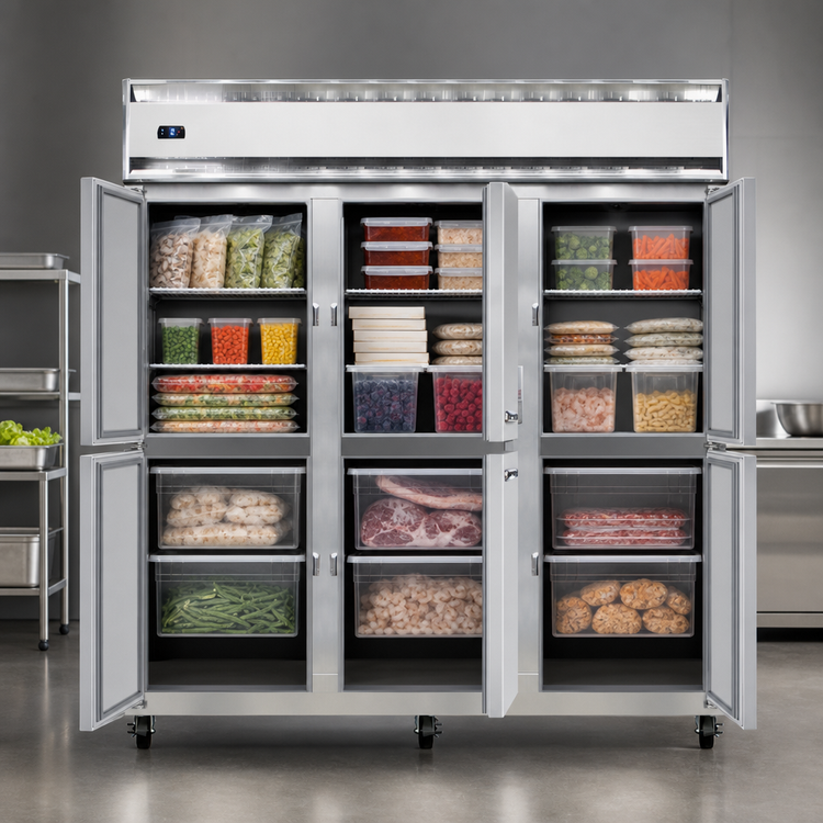 Product image #3 for Continental Refrigerator 3FSNSAHD Three-Section Shallow Depth Half-Height Solid Door Reach-In Freezer