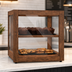 Thumbnail image #4 for KoolMore Rear-Open Countertop Bakery Display Case with 2 Tempered-Glass Shelves, Dark-Wood Finish, 1.0 Cu. Ft.
